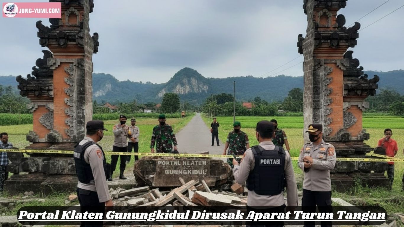 Portal Klaten Gunungkidul Dirusak Aparat Turun Tangan