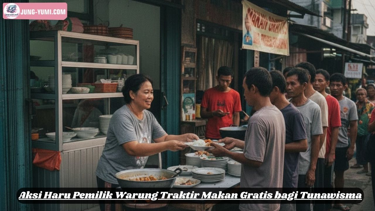 Aksi Haru Pemilik Warung Traktir Makan Gratis bagi Tunawisma
